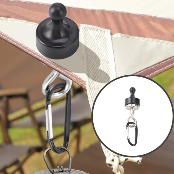 1PCS Outdoor Canopy Strong Magnetic Hook Camping Tent Magnet Hanger Hanging Hook Camping Light Holder Carabiner Campingmoon