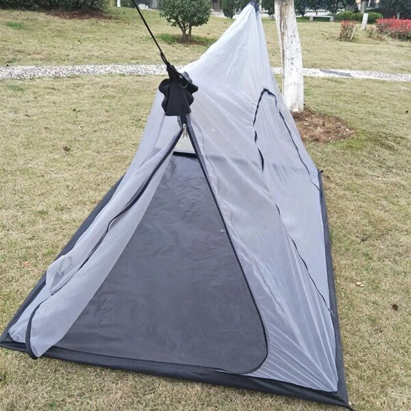1pcs Portable Camping Tent Mosquito Net A-shaped Ultralight Tent Inner Summer Mesh Equi Supplies Tent Camping Outdoor Beach I7N1