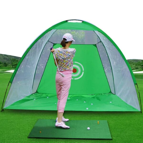 2M Golf Practice Net Tent Strike Cage Outdoor Indoor Grassland Mesh Mat Garden Golf Training Equipment Mesh Outdoor Supplies
