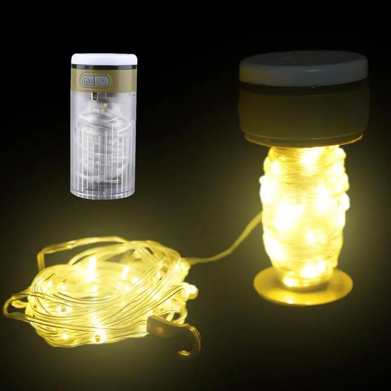 32.8ft Outdoor Camping String Lights Waterproof Portable Rechargeable RV String Lights Colorful Atmosphere Lights Tent Decor