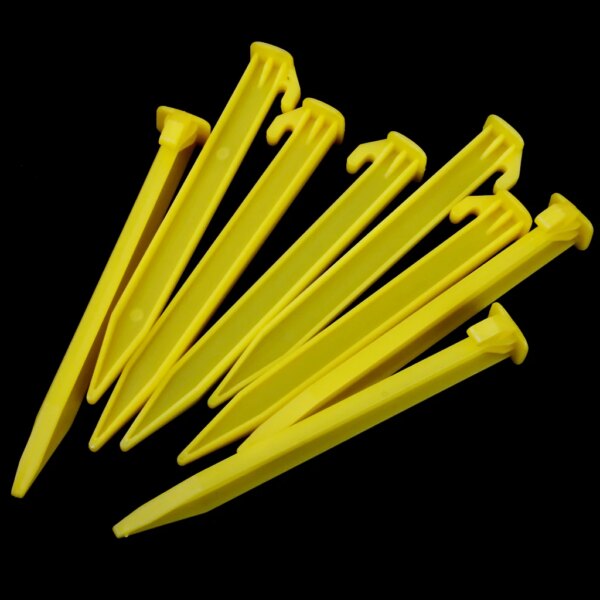 5PCs Yellow Heavy Duty Plastic Camping Awning Tent Sand Ground Pegs Stakes Portable Outdoor Tools Equipment Accessories