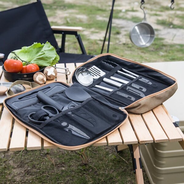 8-Piece Set Outdoor Camping Tableware Comes with A Full Set of Thickened Cookware Storage Kit Cutlery Camping Supplies Tools