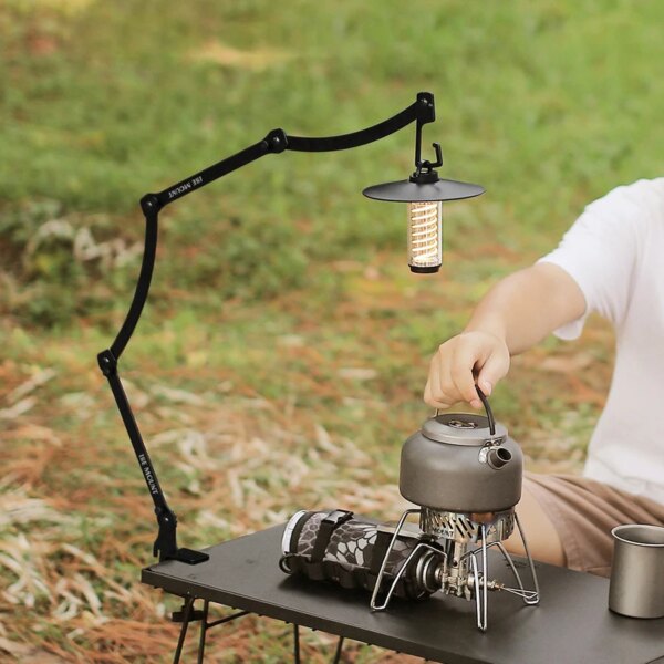 Camping Lantern Stand Multi-functional Adjustable Lantern Hanger Portable Outdoor Light Holder Bracket Camping Lamp Post Pole