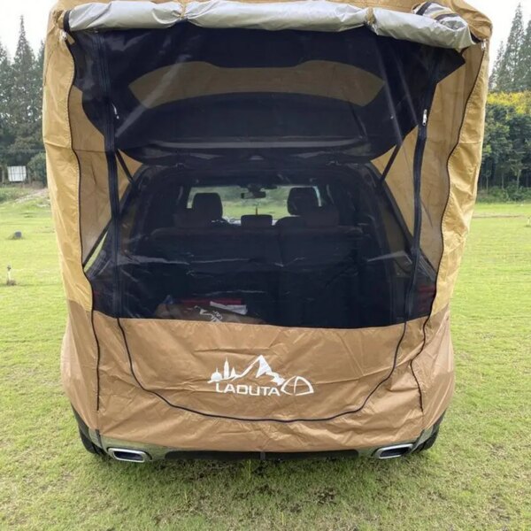 Car Travel Tent BBQ Camping Trunk Extension Tent Suitable for SUV with width 1.9-2.M SUV Triple Door Tailgate Hatchback Tent
