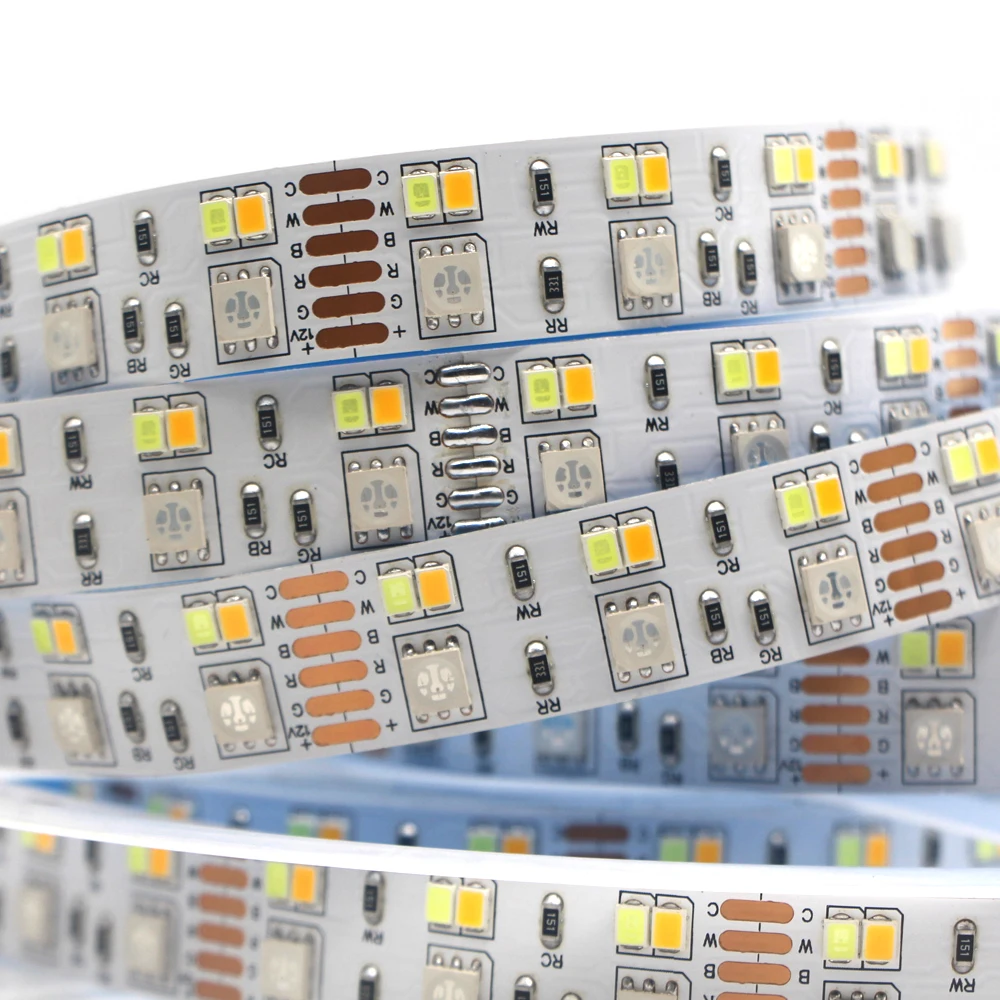 Double row High CRI 95+ 180LED/m 5m Dual White RGB+CCT RGBW LED Strip Light Color Temperature Adjustable Flexible LED Tape lamp
