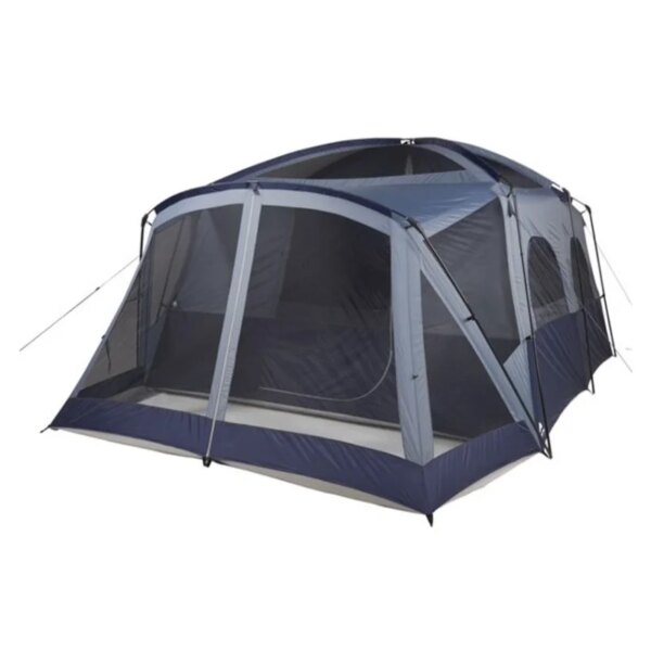 Family or friends' hut tent for 12 people, with screen porch and 2 camping entrances