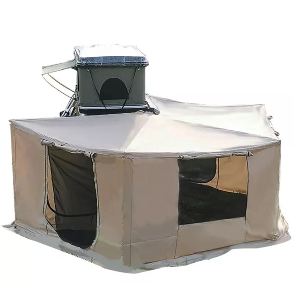 Hot Sale Manufacturer 8+ Person Family Camping Car Tent 270 Degree Foxwing awning tent for Self-driving Family Gathering
