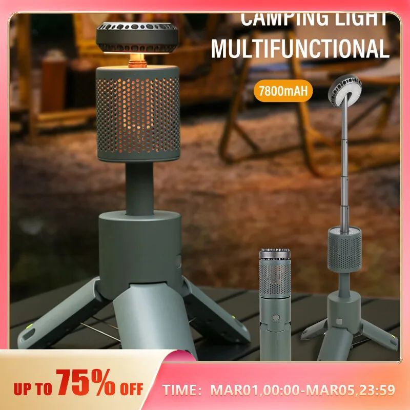 LED Outdoor Camping Lantern, UBS Rechargeable, Adjustable Color Temperature Outdoor Portable Lantern, IP65 Waterproof, Retractab
