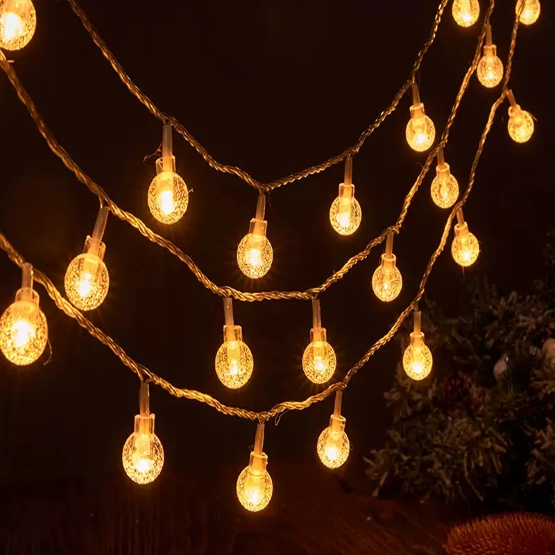 LED Small Colored Lights Camping Tent Outdoor Scene Atmosphere Decorative Crystal Ball String Lights