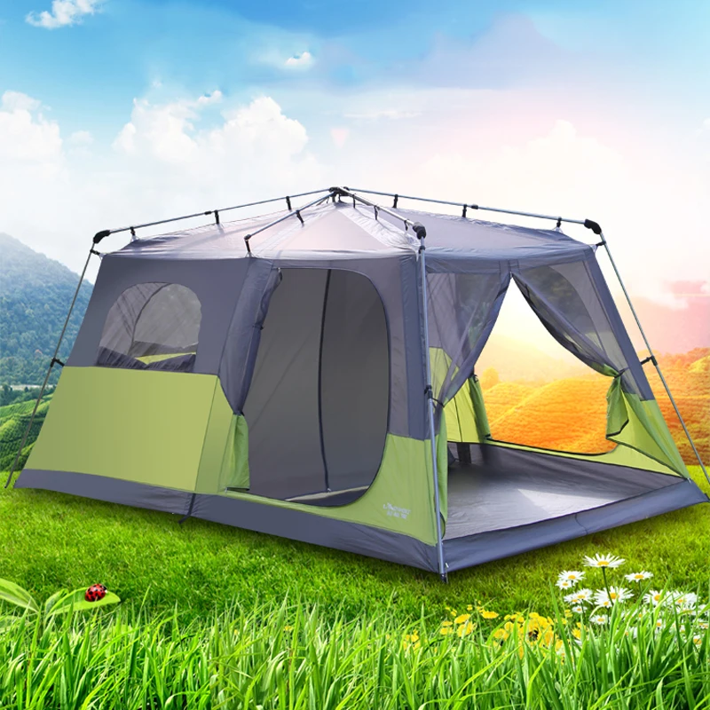 Landwolf Two-Bedroom Automatic 4-5-8 People Double-Layer Anti-Rain Beach Multiplayer Outdoor Camping Tent With Big Space