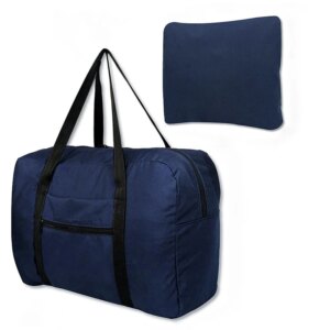 Large Capacity Oxford Foldable Handbag Reusable And Eco-Friendly Travel Bag Simple Solid Color Unisex Storage Bag