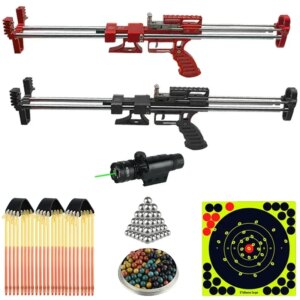 Long Rod Telescopic Metal Slingsshot Simpleshot Slingshot for Hunting Kit Outdoor Strong Precision Shooting Rubber Band Laser