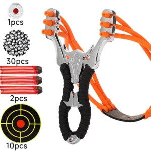 Metal Slingshot Outdoor High Precision Traditional Card Ball Catapult  Hunting Rubber Band Strong Big Power Precision Slingsshot