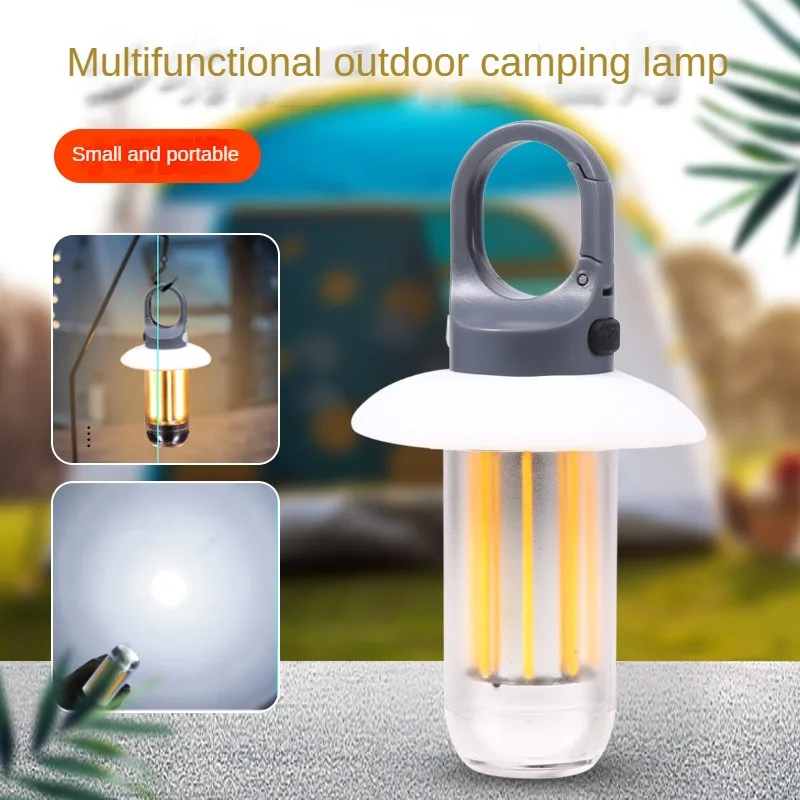 Multifunctional Camping Lamp Two in One Emergency Light Tent Light Outdoor Portable Strong Lamp Dual Light Source Flashlight