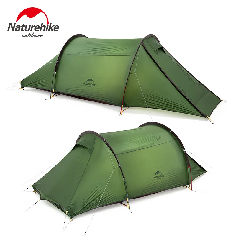Naturehike  Double pole 2 person tunnel tent Camping Tent 20D Waterproof One Room 2.6kg Ultralight 4-Season Travel Tent