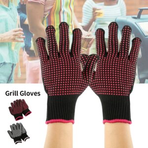 New BBQ Gloves High Temperature Resistance Oven Mitts 500 800 Degrees Fireproof Barbecue Heat Insulation Microwave Oven Gloves