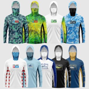 New Mask Hoodies Fishing Shirts Camo For Hunting Climbing Camping Hiking Sun Protection Breathable Clothing PELAGIC Replica