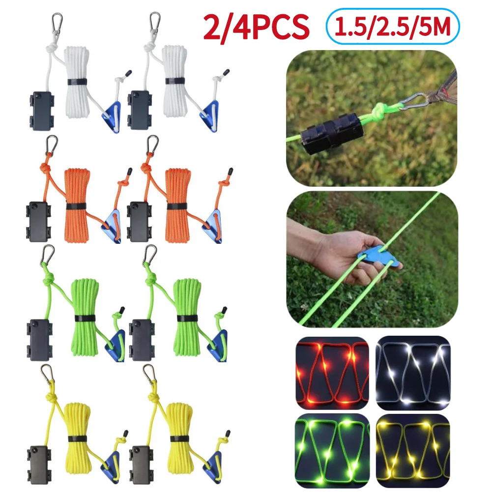 Outdoor Camping Lamp Waterproof Rope Lighting Lamp Battery Powered Atmosphere Light Versatile for Canopy Tent Hammock Sunshade