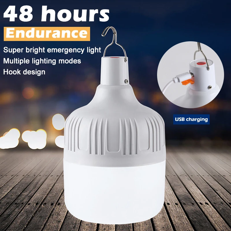 Outdoor Camping Light 3 Lighting Modes USB Rechargeable LED Portable Lamp Flashlight For Outdoor Tent Lamp Emergency Lantern