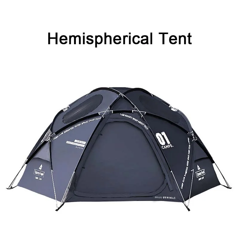 Outdoor Camping Oxford Cloth Blackout Hemispherical Tent Aluminum Pole Camping Round Rain Proof Sunscreen Tent Dome Tent