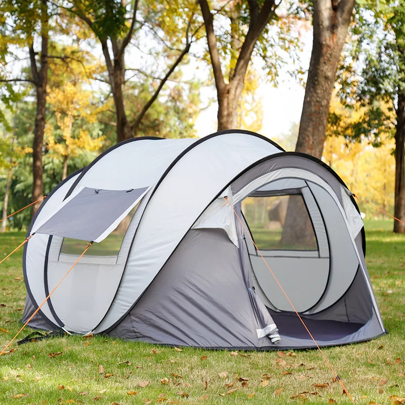 Sample-free Automatic Popping Up Beach Tent Summer Waterproof Family Camping Outdoor Light Weight Tent Best Selling 3-8 People