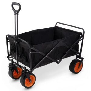 Selens Recreational Vehicle Camping Cart Portable Outdoor Camping Folding Cart 360 Rotatable Camping Trailer With Extension Rob
