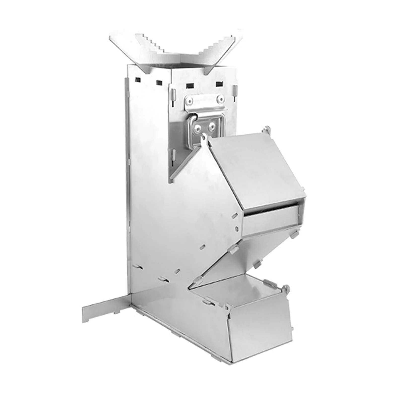 Stainless Steel Collapsible Firewood Stove Rocket Stove Compact Backpacking Camping Wood Stove for Hunting Fishing Picnic Tent