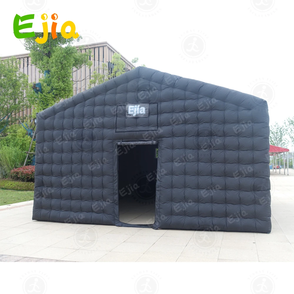 Stock 20ft /6m Commercial Black Portable Disco Lighting Mobile Night Club Tent Inflatable Cube Party Tent Inflatable Nightclub
