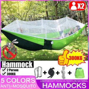 Stonego Ultralight Parachute Hammock Hunting Mosquito Net Double Person camping leisure hamak drop-shipping Outdoor Furniture