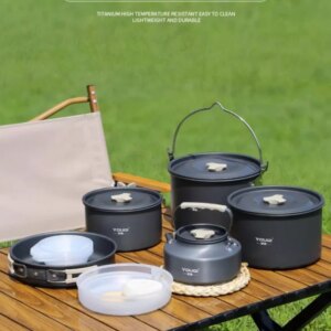 Stove Cookware Outdoor Camping Picnic Pot Full Set Instrument Suit Spare Suitable For 2-6 People