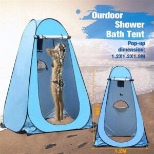 Tent Instant Portable Outdoor Bath Camp Toilet Rain Shelter Easy Set Up Mobile For Camping Hiking Equipment Windproof Waterproof