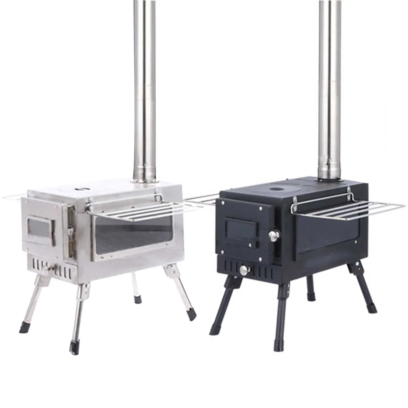 Tent Stove Camping Wood Stove Folding Stoves Fire Wood Heater For Winter Portable Barbecue Stove Grill For Camping Accessories