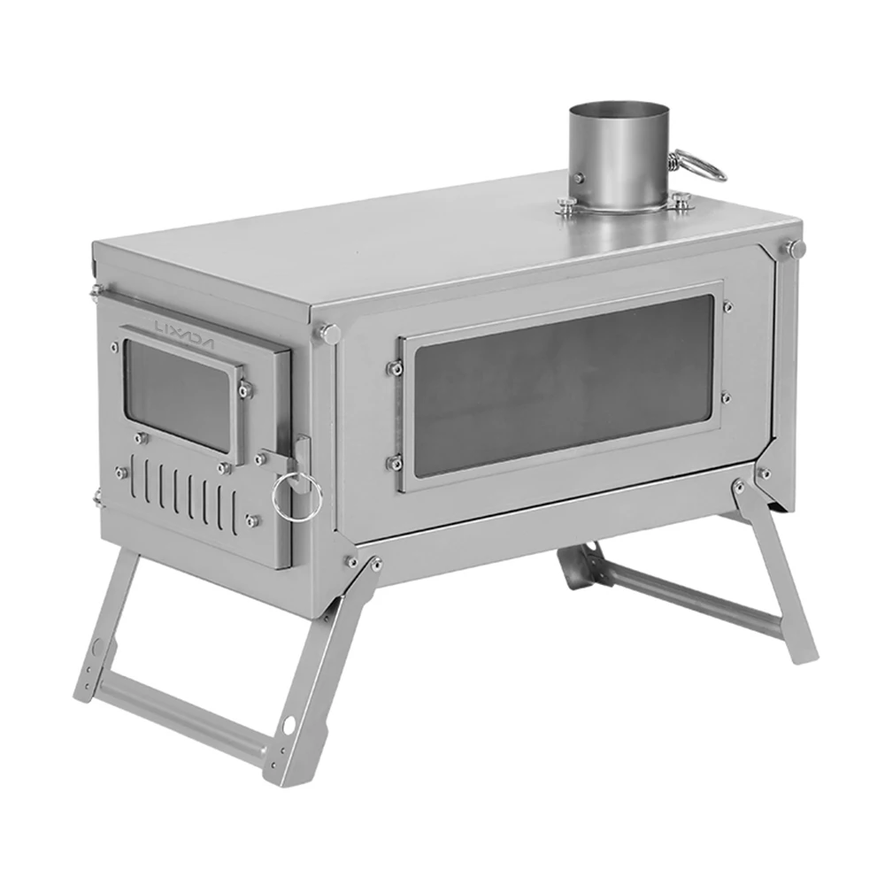 Titanium Alloy Folding Tent Stove Wood Burning Stove for Outdoor Backpacking Camping Picnic Heating Stove Equipment  Survival