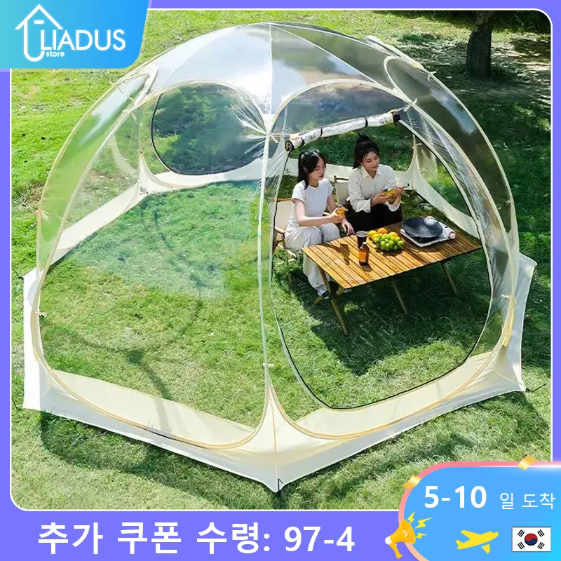 Transparent Dome Tent Camping Tent Outdoor Waterproof 4-8 Person Transparent Mushroom Tent For Wild Trips Hiking SurvivalOutdoor