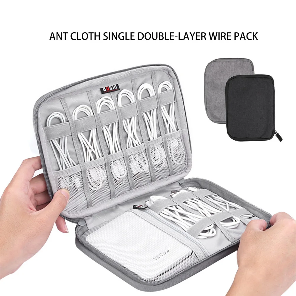 Travel Kit Case Pouch For USB Data Cable Earphone Wire pen Power bank Digital Storage Bag Electronics Accessories Organizer