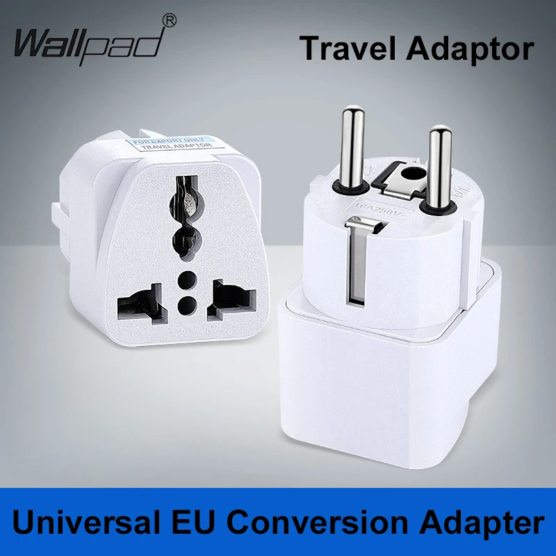 Universal EU Plug Grey Adapter International AU UK US To Euro KR Travel Adaptor Electrical Converter Power Socket Wholesale