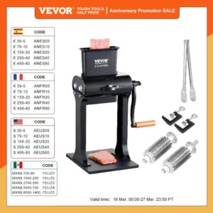 VEVOR Commercial Meat Tenderizer Heavy Duty Stainless Steel Meat Tenderizer Machine Quick and Easy Manual Operation Kitchen