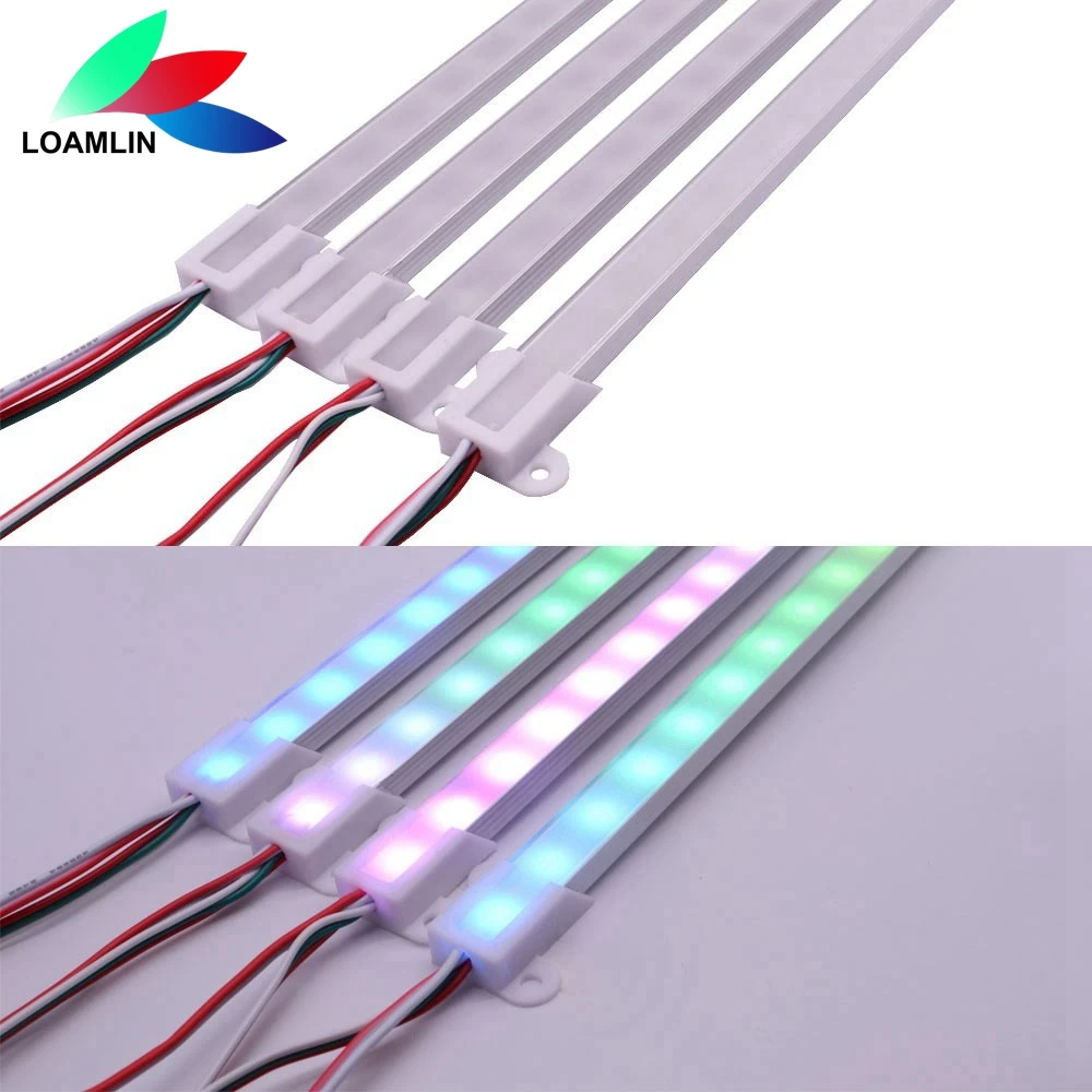 WS2811 WS2812B Colorful RGB LED Hard Rigid Strip Individually Addressable IC Bar Light Aluminium shell +PC Cover LED Bar Light