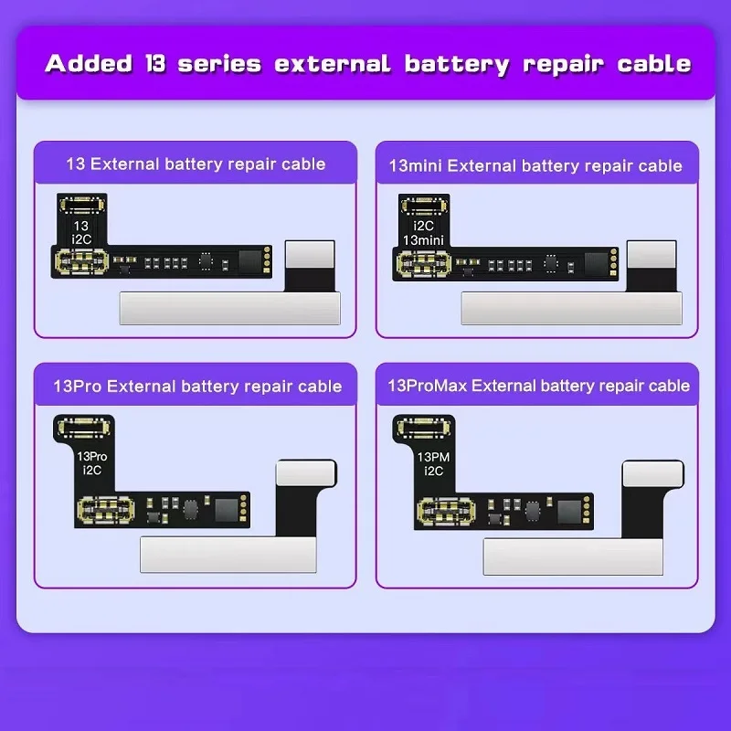 i2c Battery Flex for iPhone 13 12 11 Pro Max Mini Tag on Repair Cable Encryption Error Health Data Correction No Cell Cycle Kit