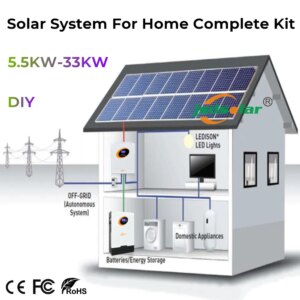 jsdsolar Solar Power System Complete Kit with Hybrid Inverter LiFePO4 Battery Solar Panels Bracket All Mounting Accessories 2023
