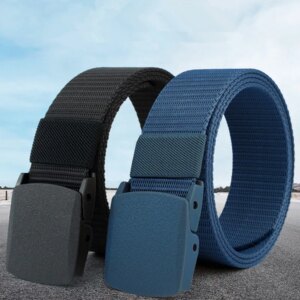 Military Men Belt 2024 Army Belts Adjustable Belt Men Outdoor Travel Tactical Waist Belt with Plastic Buckle for Pants 120cm