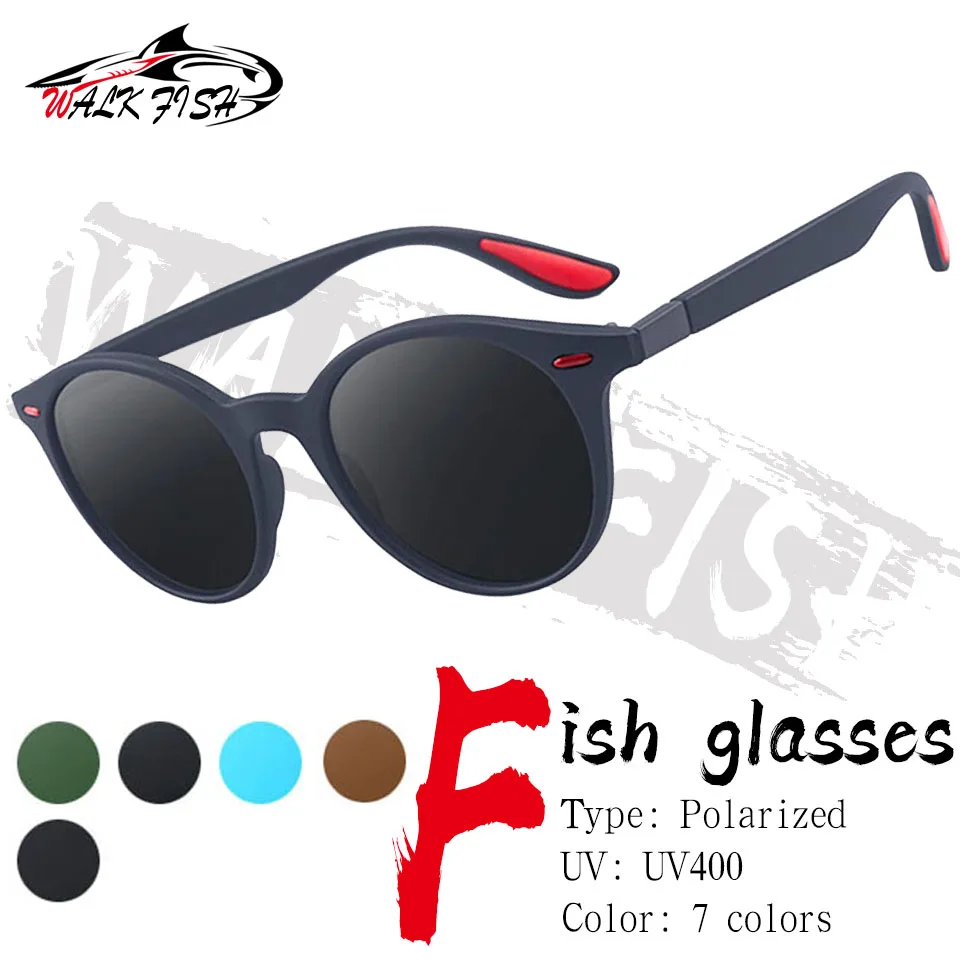 WALK FISH Men Polarized Fishing Sunglasses Women Classic Sun Glasses Camping Hiking Driving Goggles Unisex UV400 Eyewear