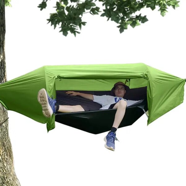 Anti Outdoor Camping Hammock With Mosquito Net And Rain Tent Equipment Supplies Shelters Camp Bed Survival Portable Hammock