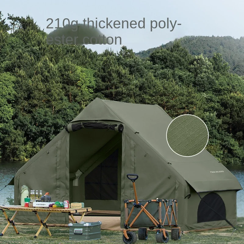 Inflatable Camping Large Emergency Outdoor Army Tent Thickened Rain-Proof Exquisite Polyester Cotton Cabin