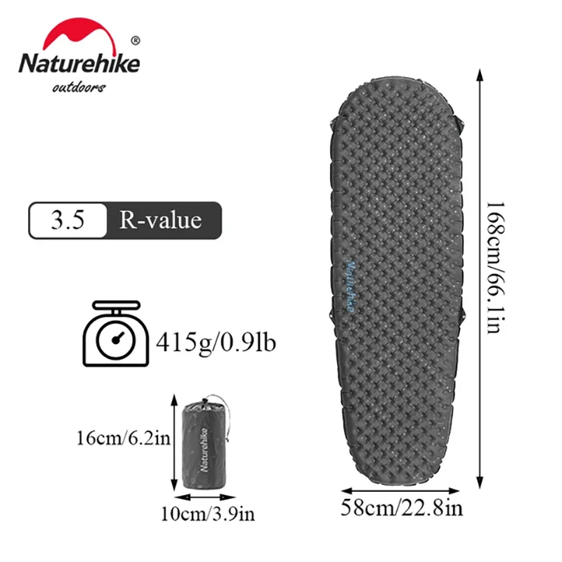 Naturehike R3.5/5.0 TPU Camping Air Mat 1-2Persons Outdoor Hiking Inflatable Mattress Ultralight Tent Sleeping Pad With Air Bag