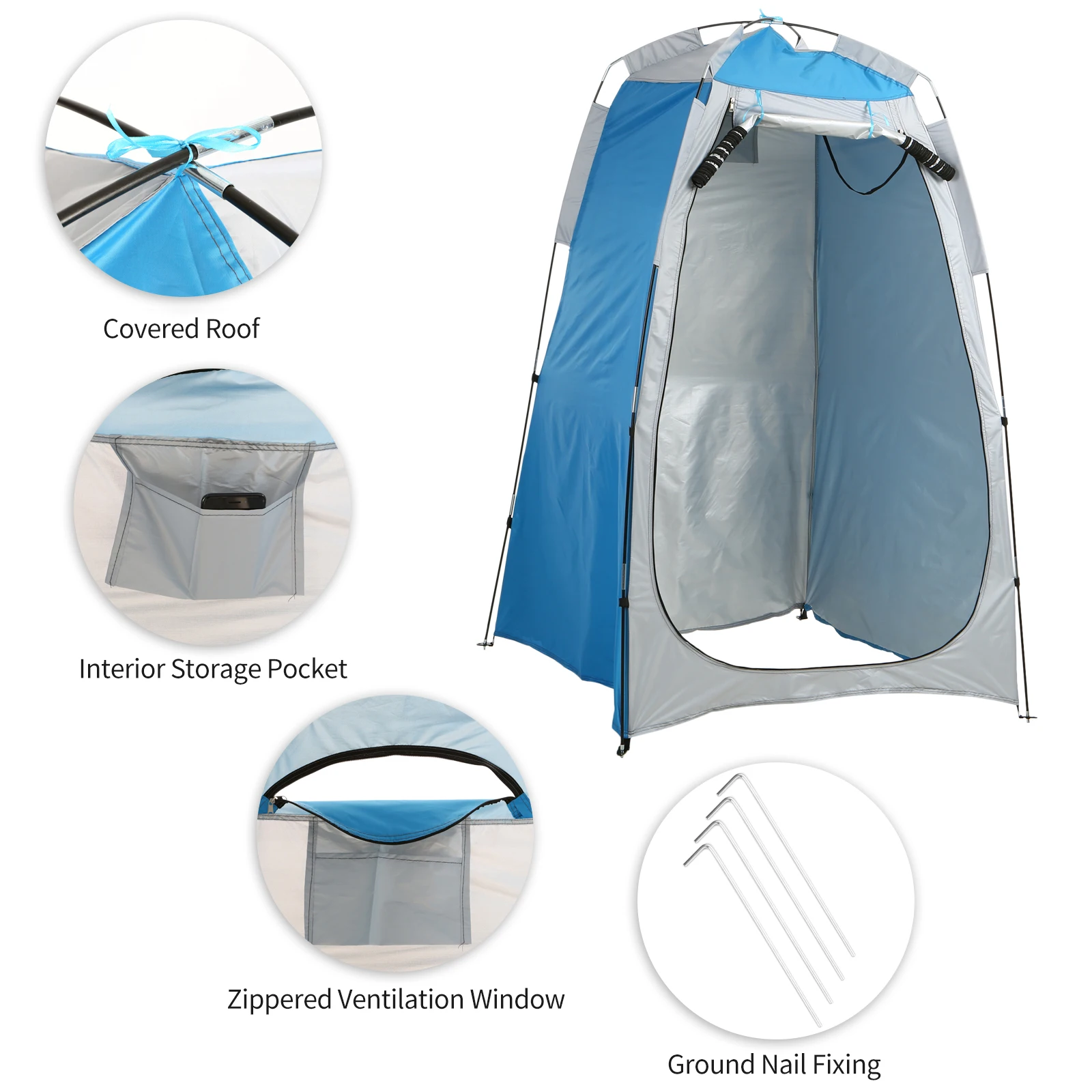 Privacy Shelter Tent Portable Outdoor Camping Beach Shower Toilet Changing Tent Sun Rain Shelter with Window