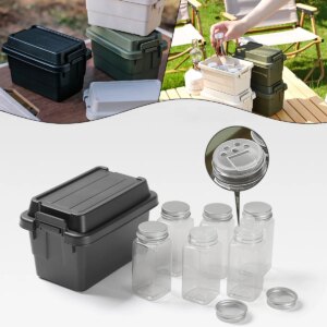 Spice Container Camping Seasoning Bottle Box Spice Jar Box Portable Travel Spice Bottle Kit